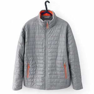 Icebreaker Men's Gray Puffer Jacket with Orange Details